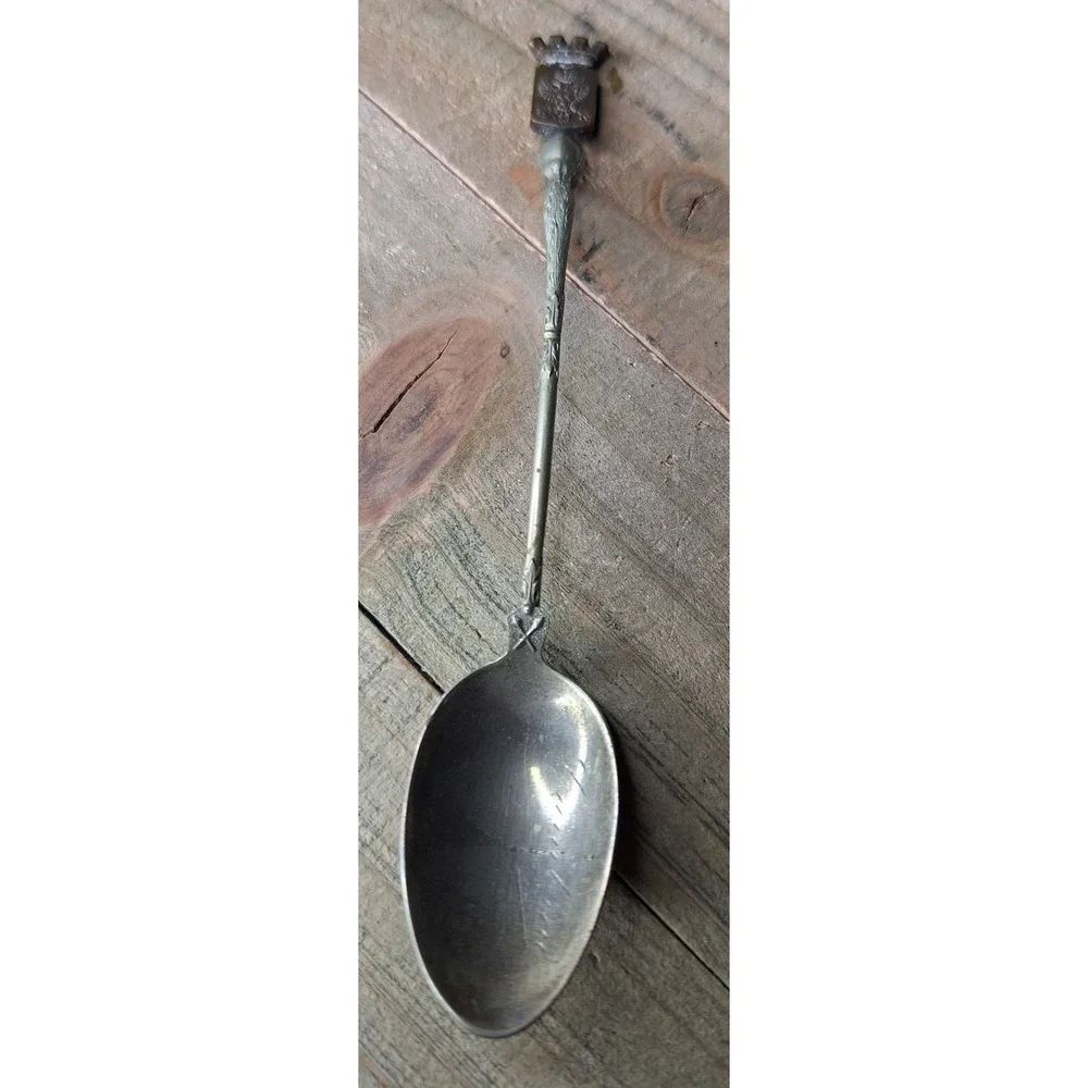Vintage Cambrai France Souvenir Spoon Double Headed‎ Eagle Crest Heraldic